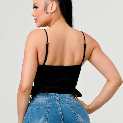 SUPER SOFT SCUBA SIDE FRILLED CAMI BODYSUIT