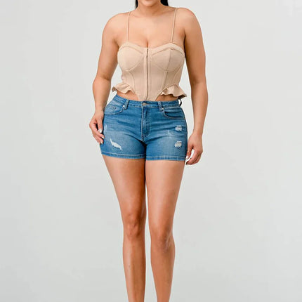 SUPER SOFT SCUBA SIDE FRILLED CAMI BODYSUIT