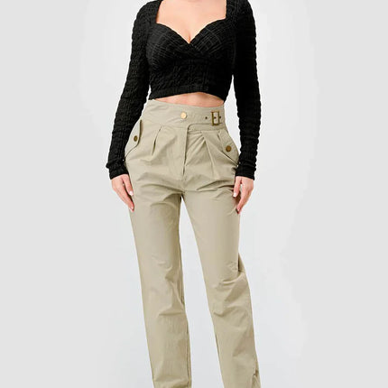 TEXTURED SWEETHEART LONG SLEEVES CROPPED TOP