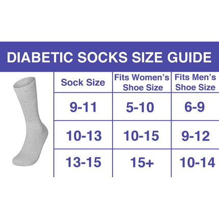 Lot 3 6 12 Pairs Men's Circulatory Diabetic Crew Socks Size 9-11 10-13 13-15