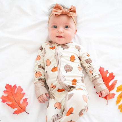 Pumpkins Beige (Convertible Zip Footies)