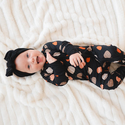 Pumpkins Black (Convertible Zip Footies)