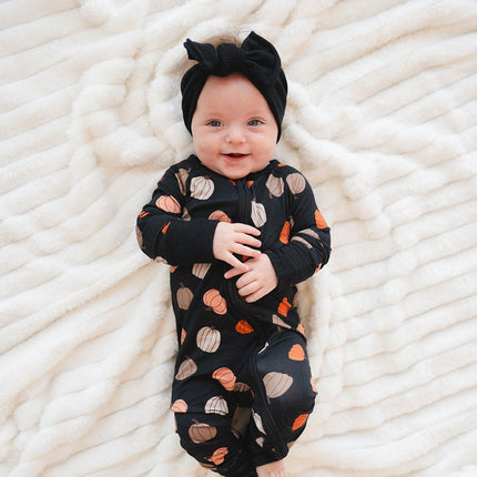 Pumpkins Black (Convertible Zip Footies)