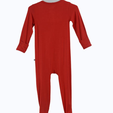 Red Bamboo Zipper Footie