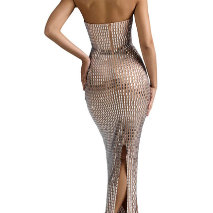 Rhinestone Fashion Tube Maxi Dress