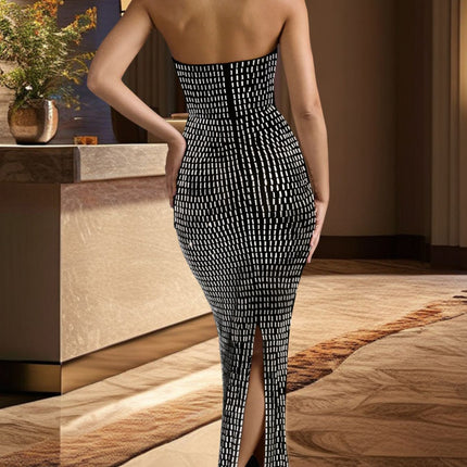 Rhinestone Fashion Tube Maxi Dress