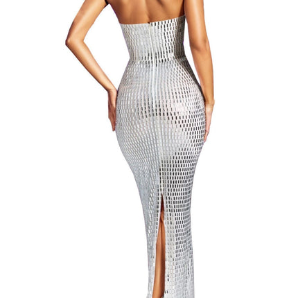 Rhinestone Fashion Tube Maxi Dress