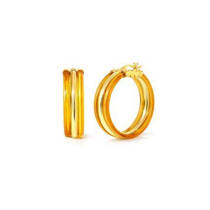 Ridge Lucite Hoop Earrings