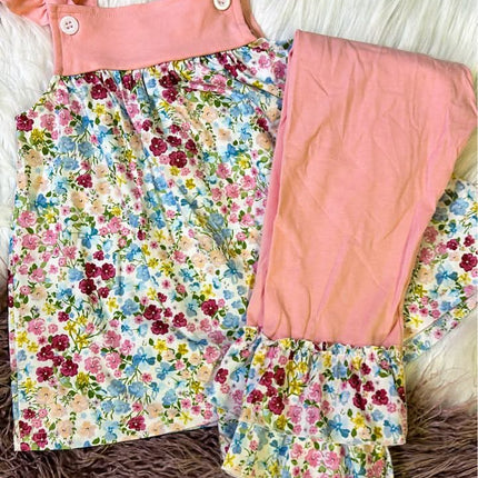 Pink Floral Print Capr Set