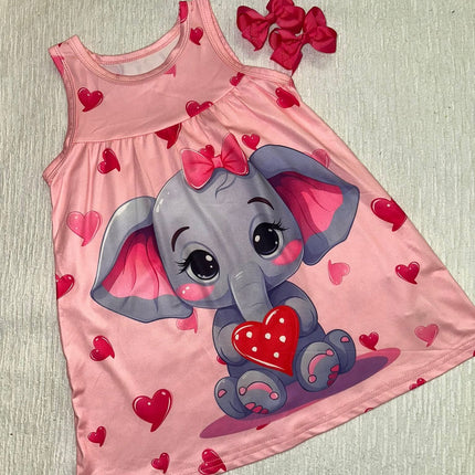 Pink Elephant Print Dress