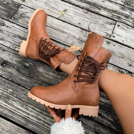 Stylish Fashionable Round Toe Boots