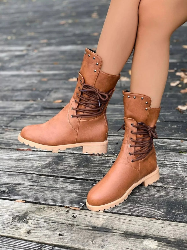 Stylish Fashionable Round Toe Boots