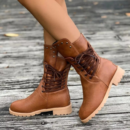 Stylish Fashionable Round Toe Boots