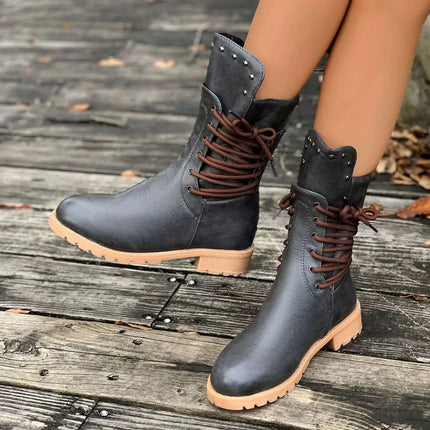 Stylish Fashionable Round Toe Boots