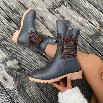 Stylish Fashionable Round Toe Boots