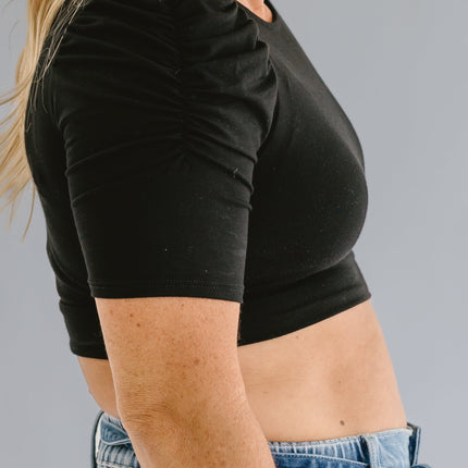 Ruched Sleeve Halftee