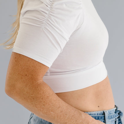 Ruched Sleeve Halftee