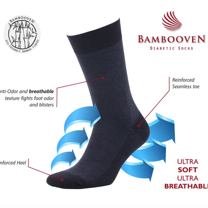 Men’s Bamboo Trouser Socks 6-Pack – Soft Dress Socks