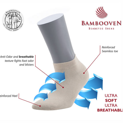 Women’s Bamboo Ankle Socks 3-Pack – Mixed Colors Soft Thin Low-Cut Socks