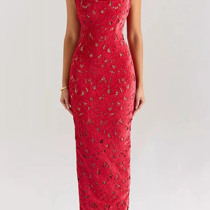 Stylish Slit Tie Shoulder Maxi Dress
