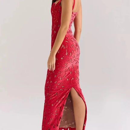Stylish Slit Tie Shoulder Maxi Dress