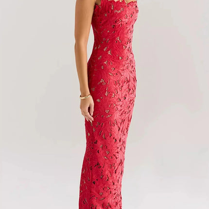 Stylish Slit Tie Shoulder Maxi Dress