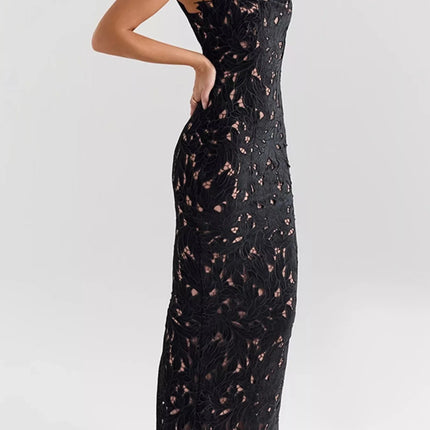 Stylish Slit Tie Shoulder Maxi Dress