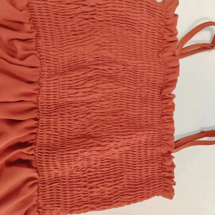 Fashionable Smocked Tube Wide Leg Jumpsuit