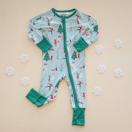 Snow Day Green (Convertible Zip Footies)