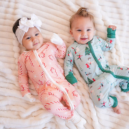 Snow Day Green (Convertible Zip Footies)