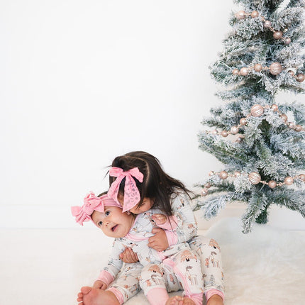 Snow Day Pink (Convertible Zip Footies)