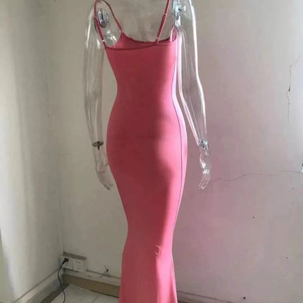 Spaghetti Strap Bodycon Maxi Dress