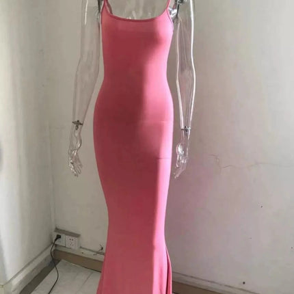 Spaghetti Strap Bodycon Maxi Dress