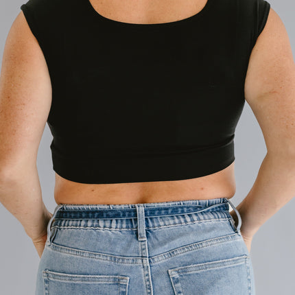 Square Neck Basic Cap Sleeve