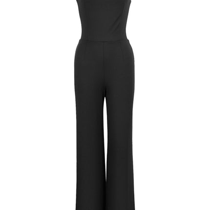 Strapless Fashion Lace-Up Back Jumpsuit