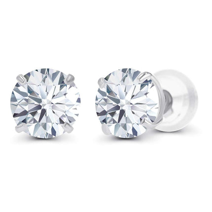 0.50 CTW Lab Grown Diamond Stud Earrings in 14K White or Yellow Gold – G VS
