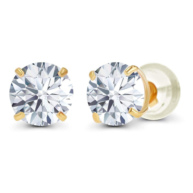 1.00 CTW AGI Certified Lab-Grown Diamond Stud Earrings in 14K Gold – E Color VS Clarity