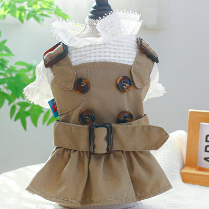 Stylish Buckle Pet Trench Coat
