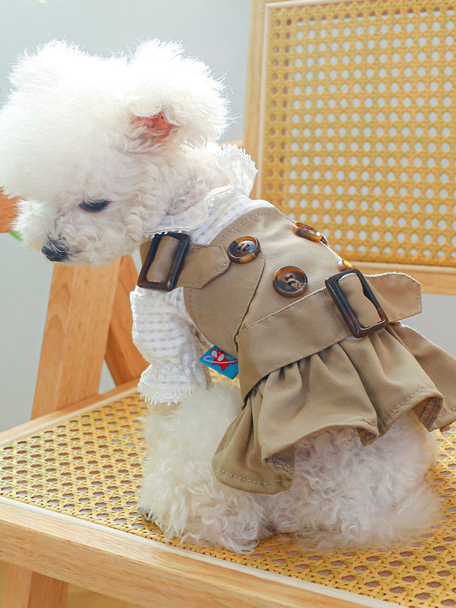 Stylish Buckle Pet Trench Coat