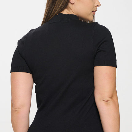 Mock Neck Top Short Sleeve
