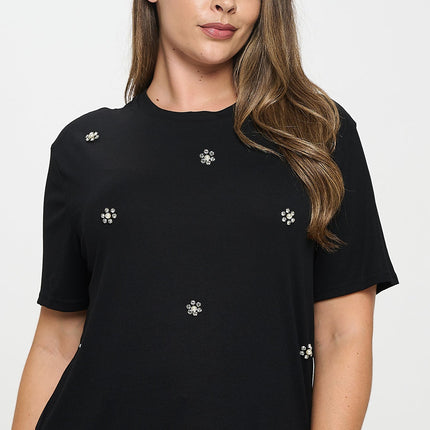 Rhinestone Embellished T-Shirt