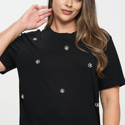 Rhinestone Embellished T-Shirt