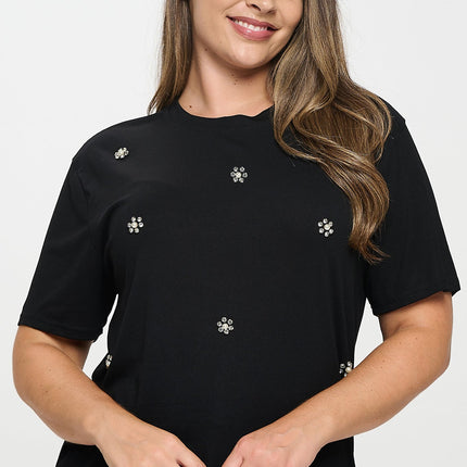 Rhinestone Embellished T-Shirt