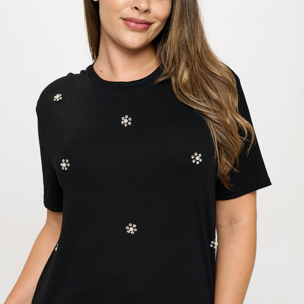 Rhinestone Embellished T-Shirt