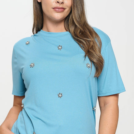 Rhinestone Embellished T-Shirt
