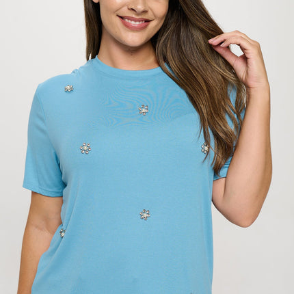 Rhinestone Embellished T-Shirt