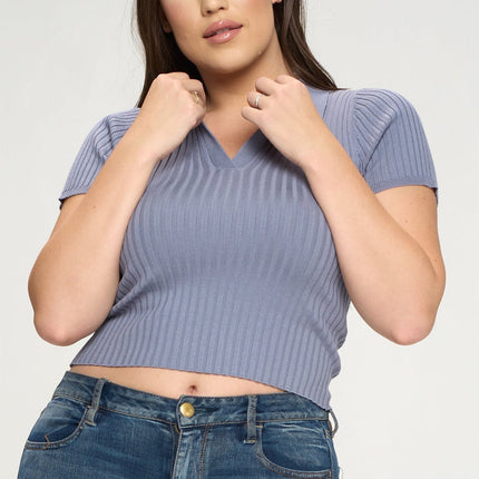 Short Sleeve Ribbed Top