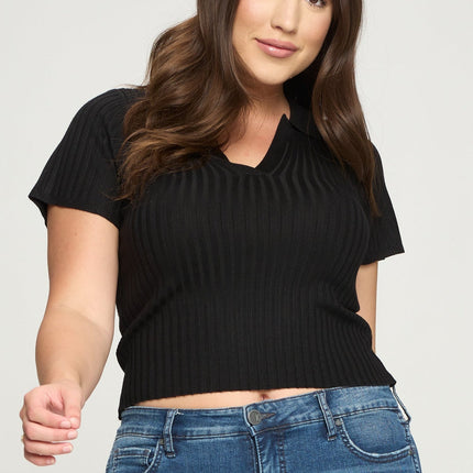 Short Sleeve Ribbed Top