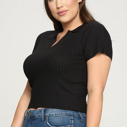 Short Sleeve Ribbed Top
