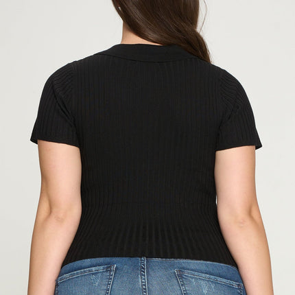 Short Sleeve Ribbed Top